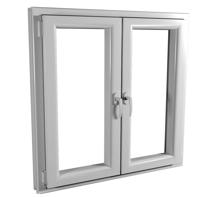 Twin tilt and turn windows in the closed position