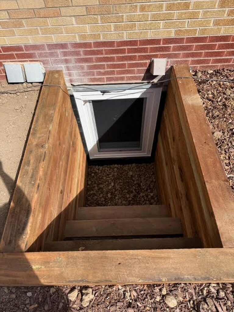 Dual Timber Well Egress Window Project in Lakewood, CO