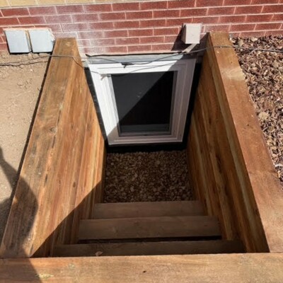Dual Timber Well Egress Window Project in Lakewood, CO